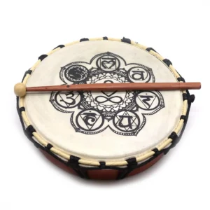 Shamantrumma med chakra-motiv och klubba 25 cm - produktbild 4