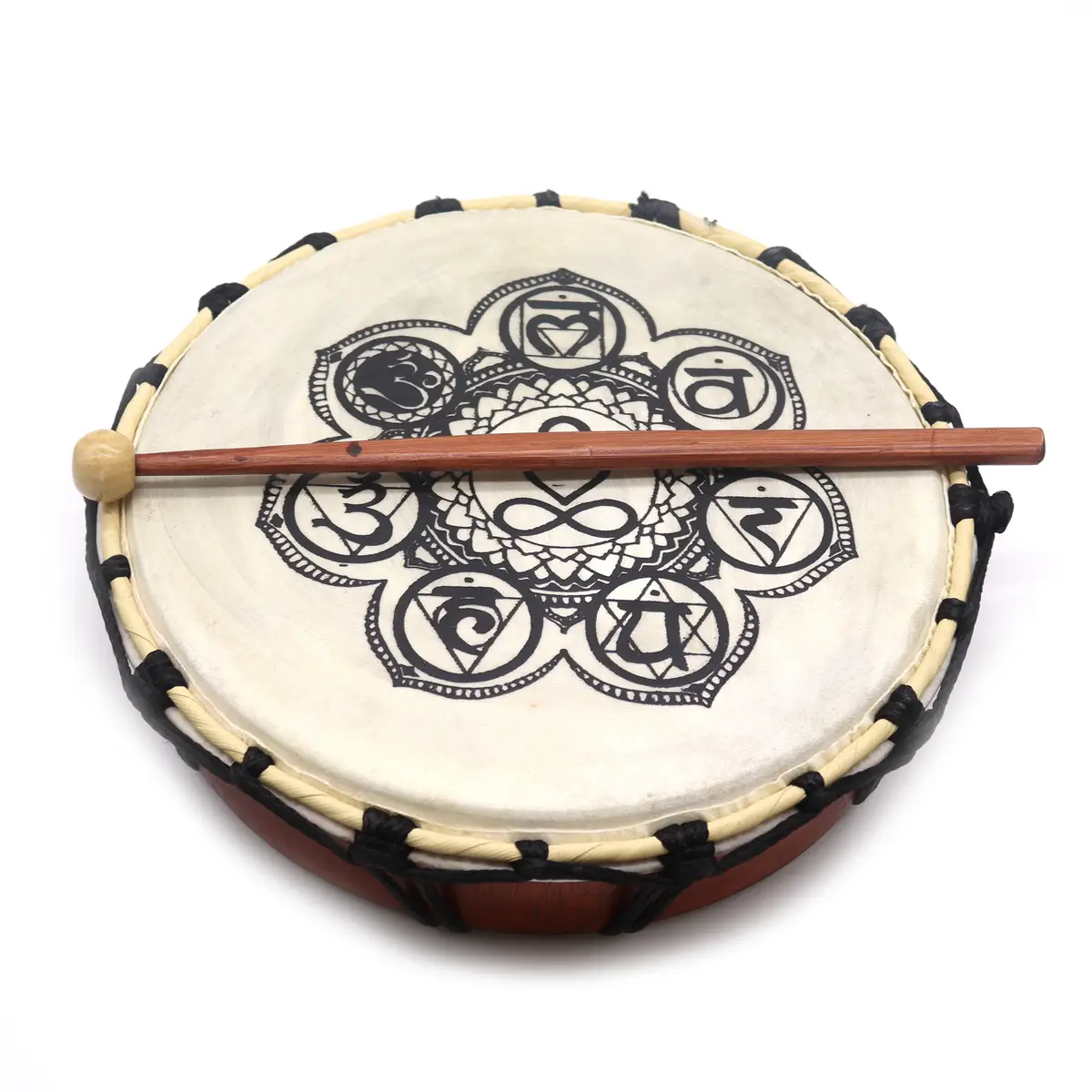 Shamantrumma med chakra-motiv och klubba 25 cm - produktbild 4