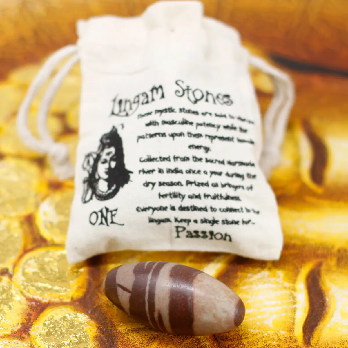 Shiva Lingam-sten 7,5 cm med 1 sten - produktbild 3
