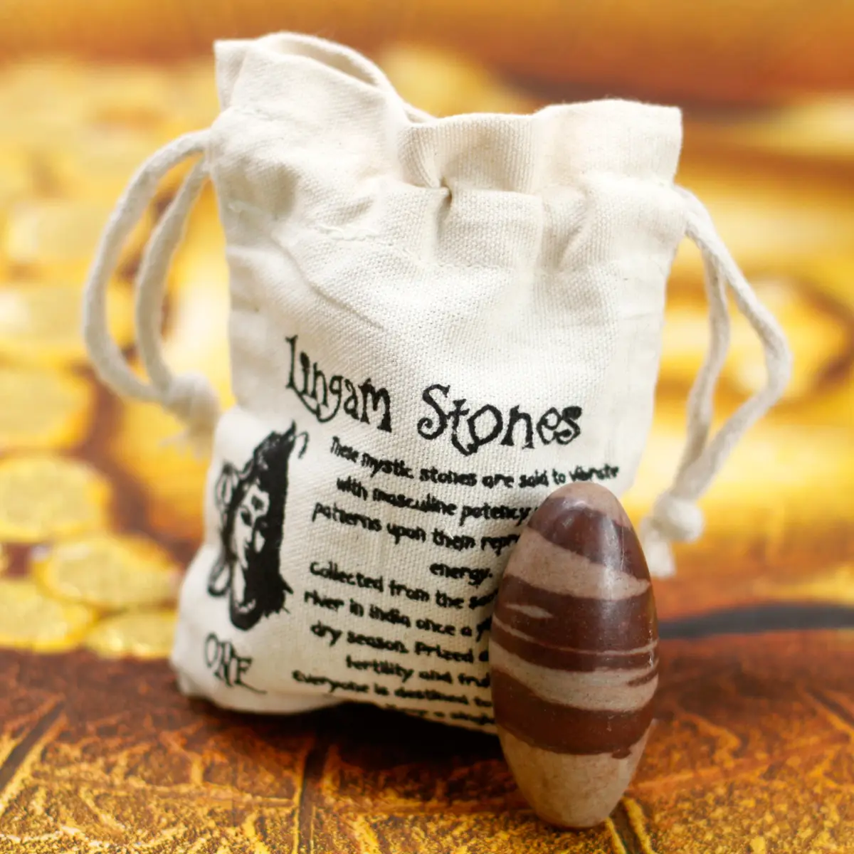 Shiva Lingam-sten 7,5 cm med 1 sten - produktbild 4
