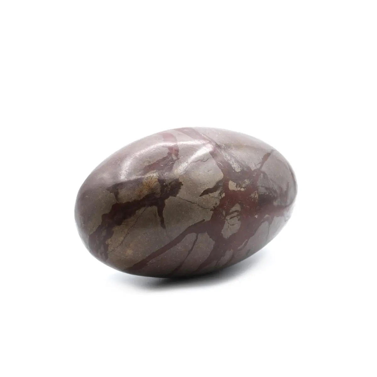 Oval handpolerad Shiva Lingam-sten i kvarts med naturliga mönster
