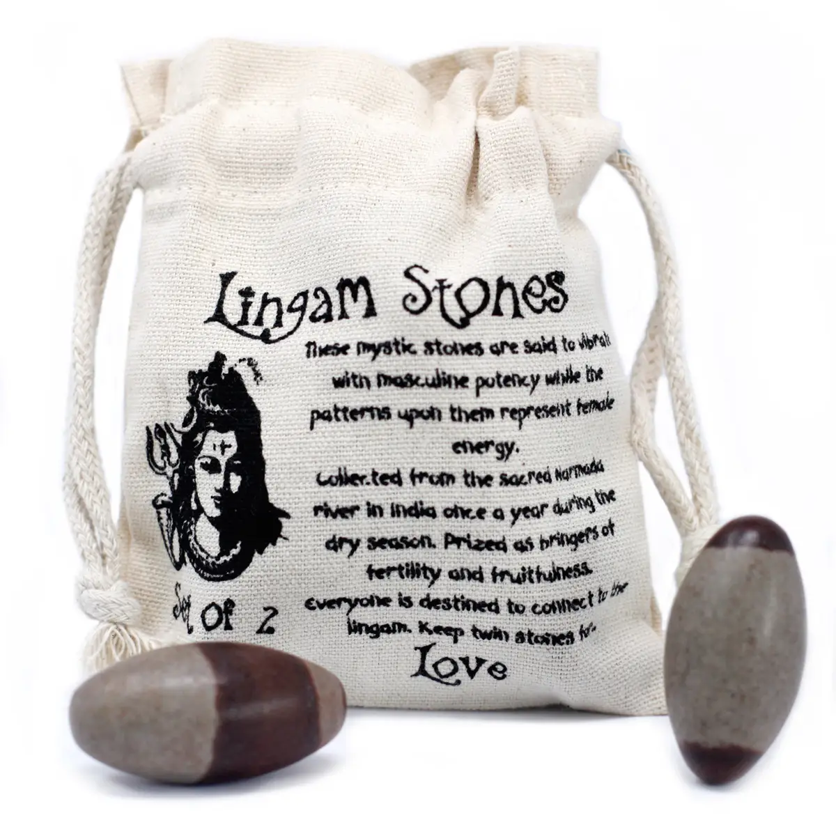 Shiva Lingam-stenar 2 tum, 2 stycken - produktbild 6