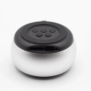 Silverfärgad bärbar Bluetooth-högtalare med mandalamönstrad belysning - produktbild 2