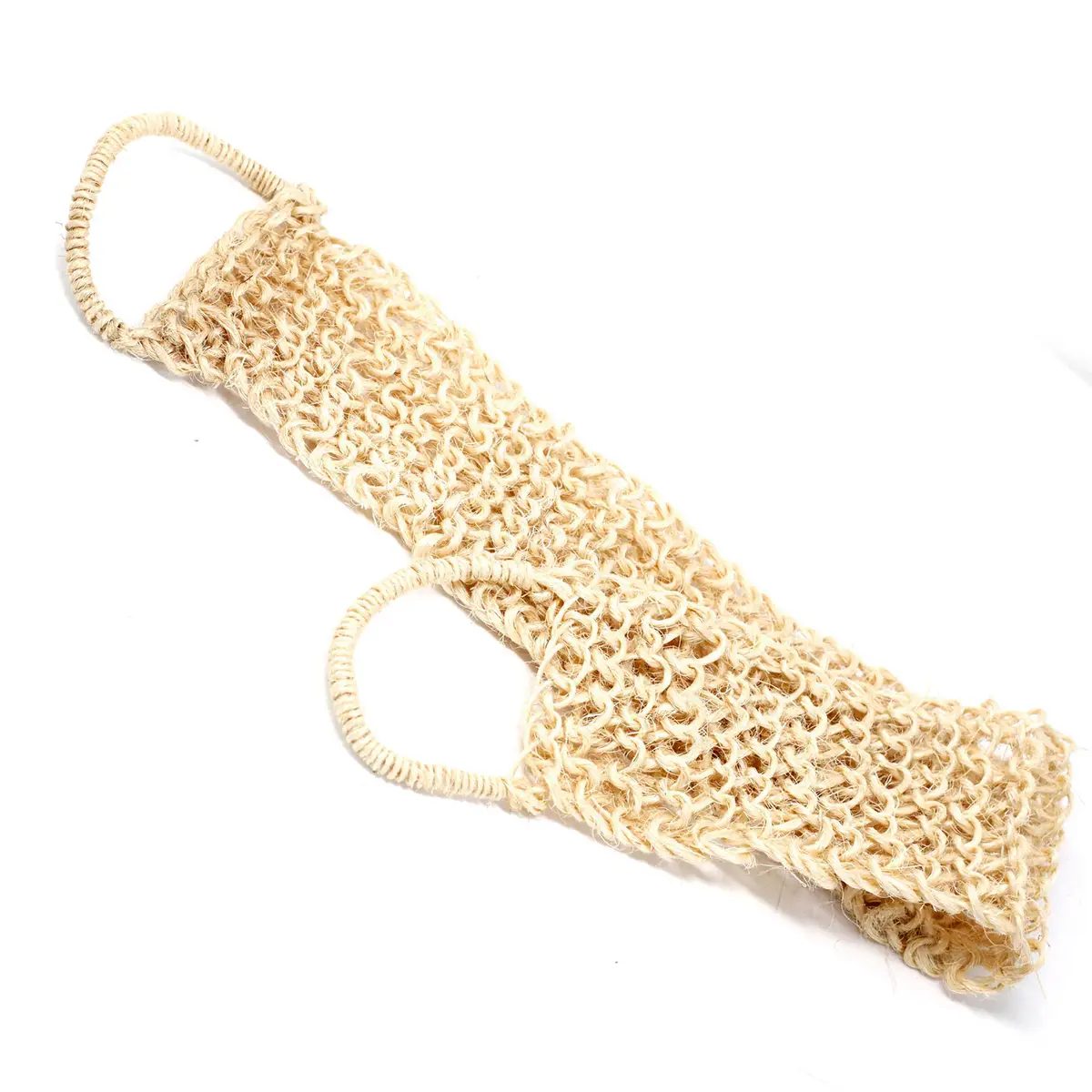 Naturlig sisal-svamp och skrubb med handtag för ryggexfoliering