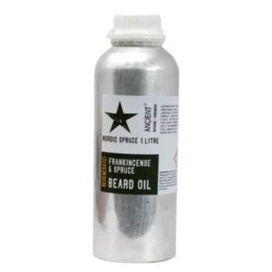 Flaska med skäggolja Nordic Spruce 1 liter i aluminiumflaska