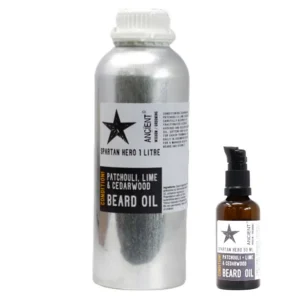 Skäggolja Spartan Hero 1 liter med patchouli, lime och cederträ - produktbild 4