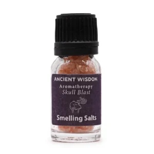 Flaska med Skull Blast aromaterapi doftsalt och svart lock