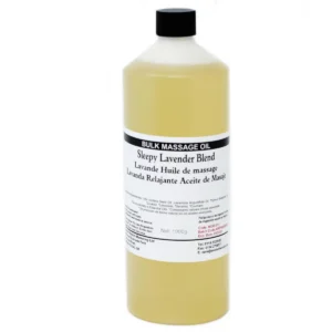 Flaska med Sleepy Lavender 1 kg massageolja med lavendeldoft