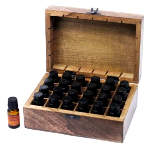 Snidad aromaterapilåda i mangoträ för 24 flaskor 10 ml - produktbild 3