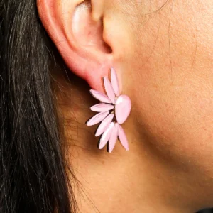 Soft Pink Vintage Glasörhängen med Änglavingar - produktbild 6