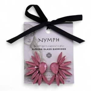 Soft Pink Vintage Glasörhängen med Änglavingar - produktbild 7