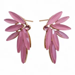 Soft Pink vintage glasörhängen med nymfer - produktbild 2