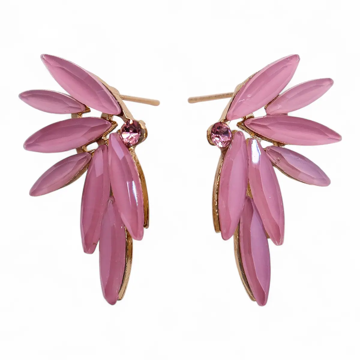 Soft Pink vintage glasörhängen med nymfer - produktbild 2