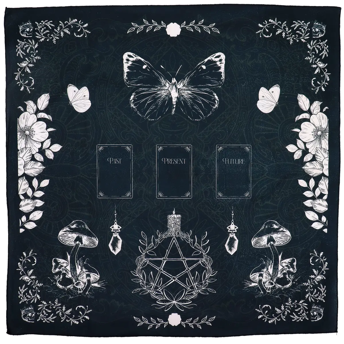 Spådomsduk i polyester med antik häxdesign 75x75 cm - produktbild 2
