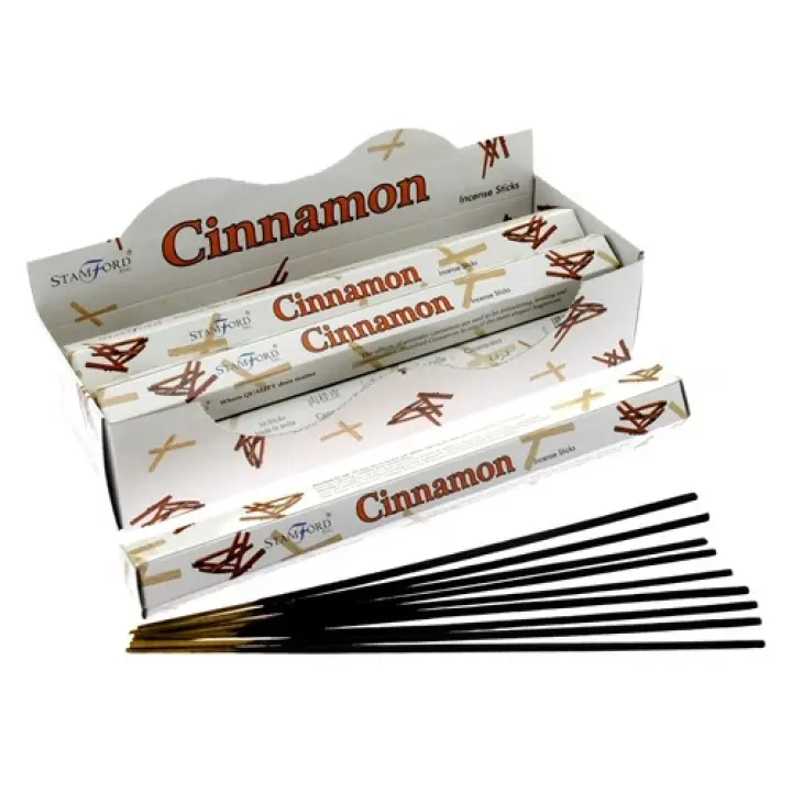 Stamford Premium Hex kanelrökelsepinnar i vit förpackning med kanelmotiv