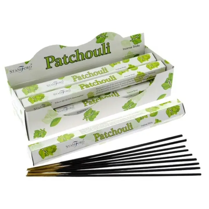 Stamford Premium Hex patchouli rökelsepinnar i förpackning med flera pinnar