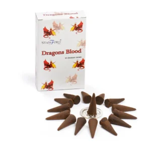 Stamford Premium Rökelsekoner Dragons Blood med hållare - produktbild 2