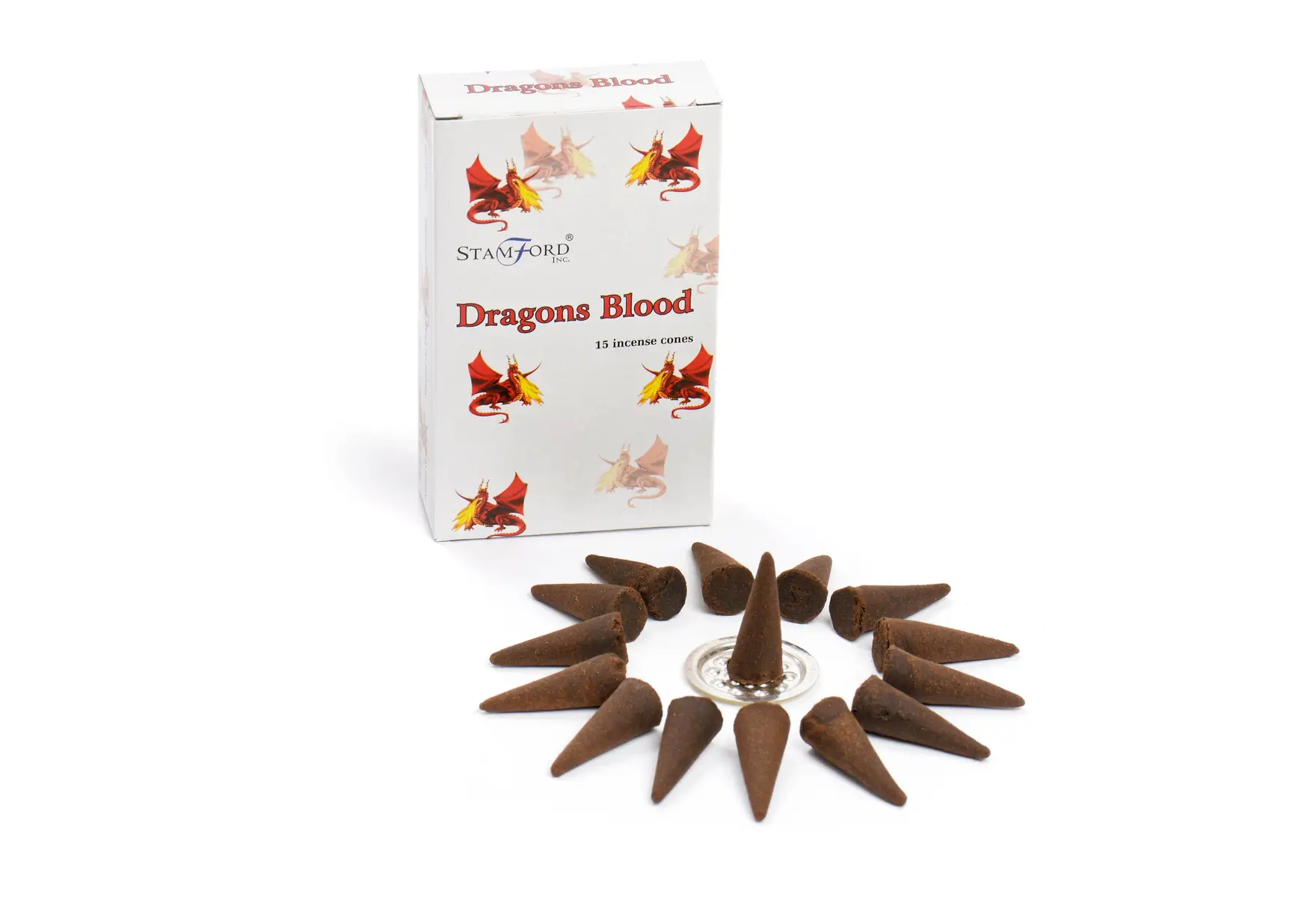 Stamford Premium Rökelsekoner Dragons Blood med hållare - produktbild 2