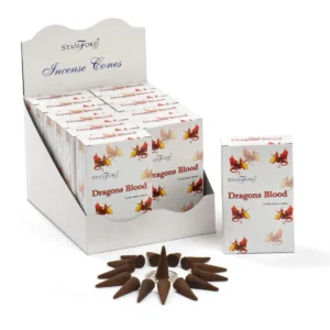Stamford Premium Rökelsekoner Dragons Blood med hållare - produktbild 3