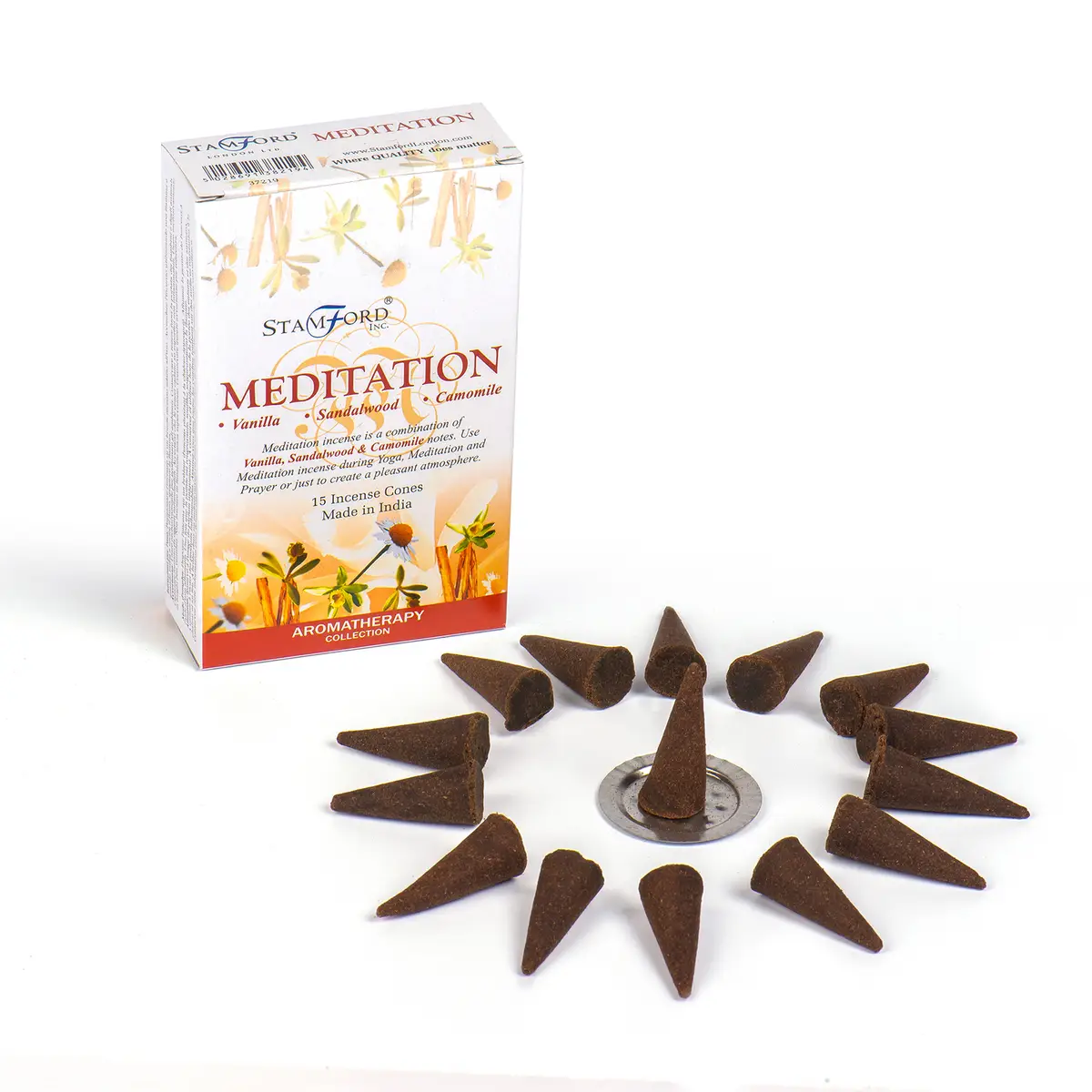 Stamford Premium Rökelsekoner för Meditation med hållare - produktbild 2