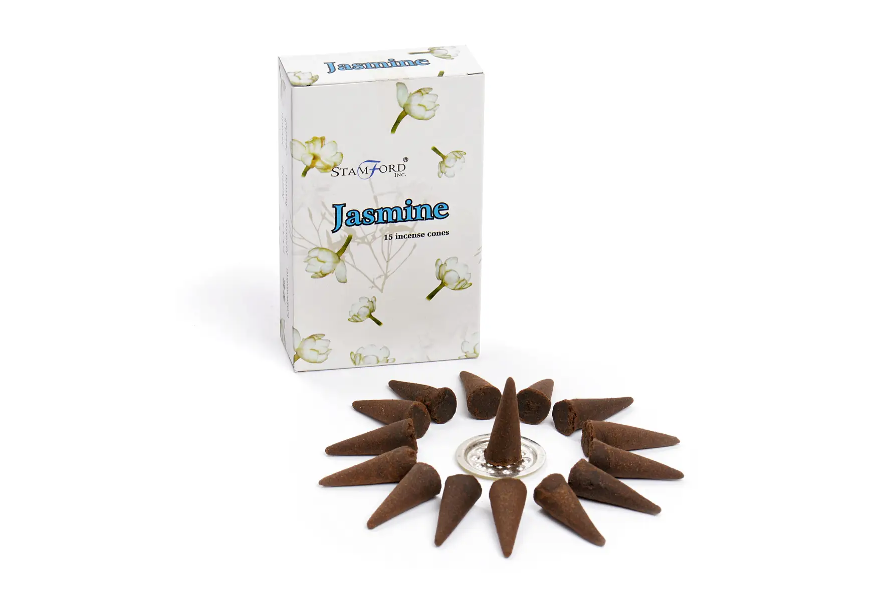 Stamford Premium Rökelsekoner Jasmin med hållare - produktbild 2