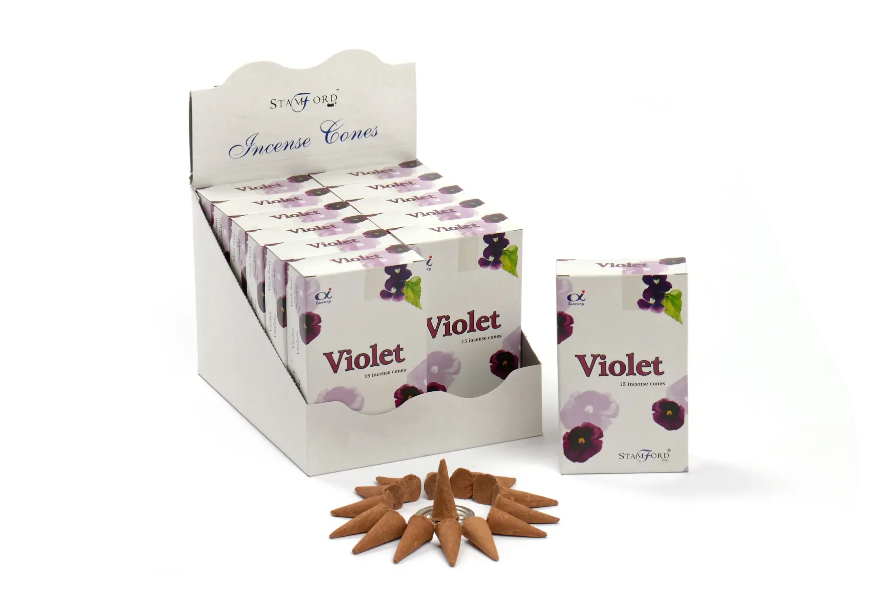 Stamford Premium Rökelsekoner med Violdoft - produktbild 3