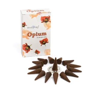 Stamford Premium rökelsekoner Opium med hållare - produktbild 2