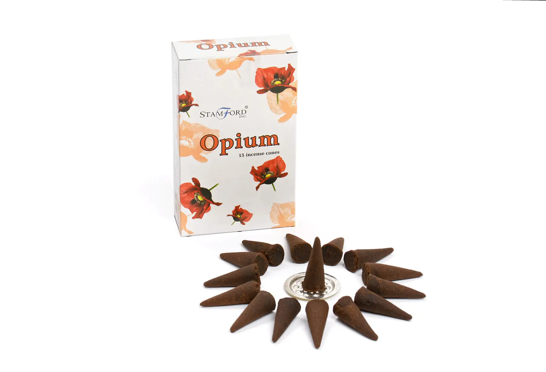 Stamford Premium rökelsekoner Opium med hållare - produktbild 2