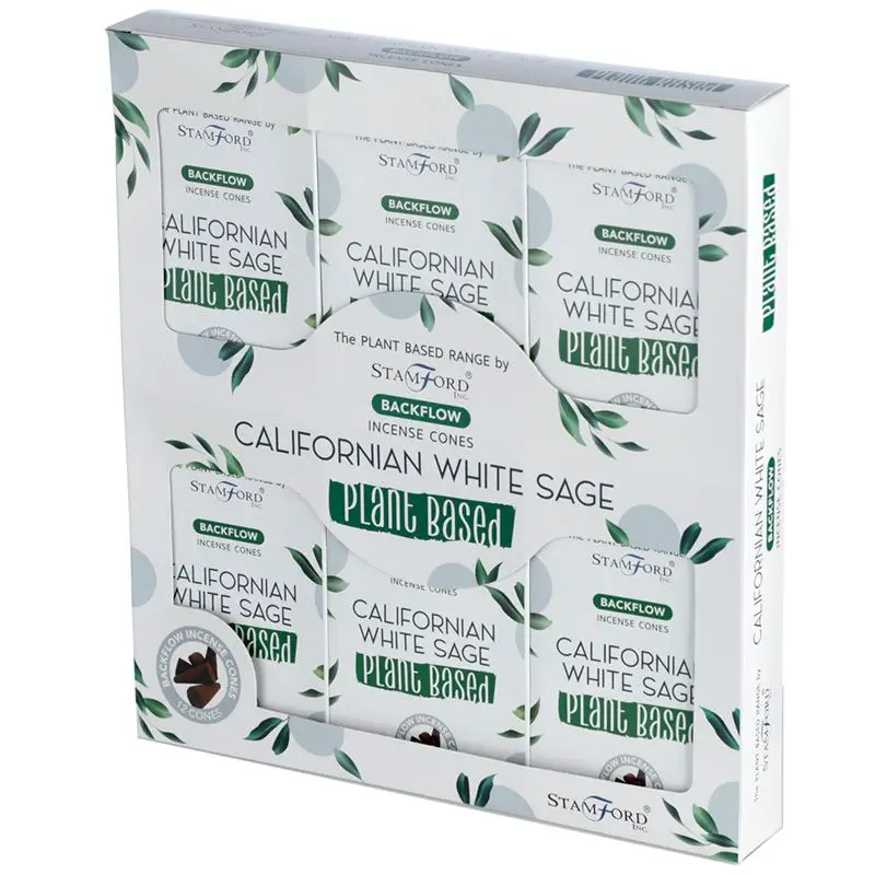 Stamford Premium Växtbaserade Backflow Rökelsekoner Californian White Sage - produktbild 4