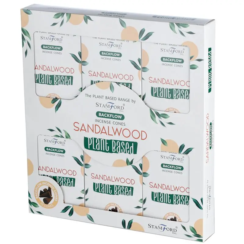 Stamford Premium Växtbaserade Backflow Rökelsekoner Sandelträ - produktbild 3