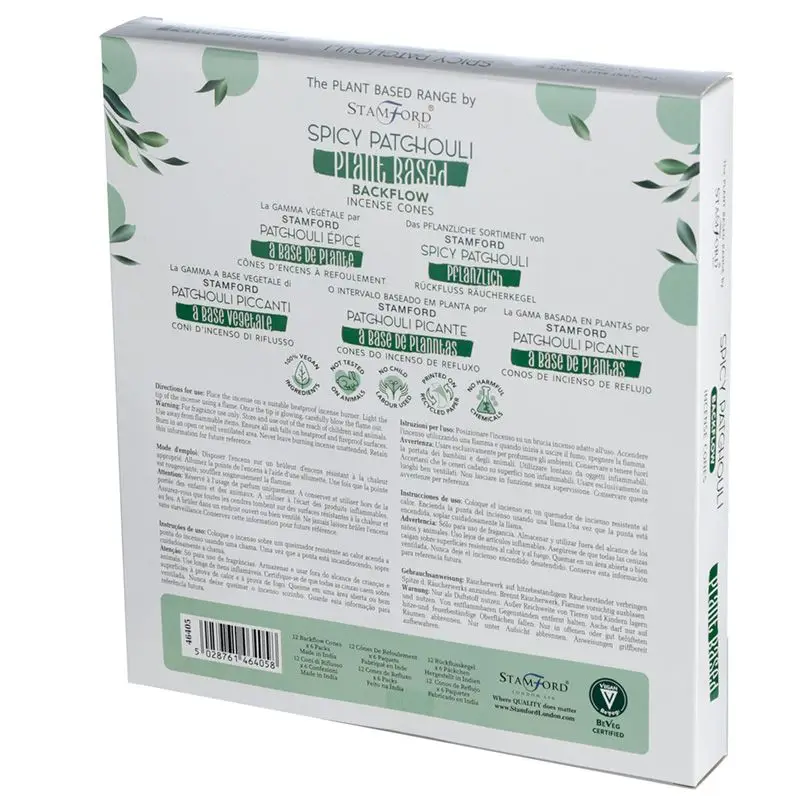 Stamford Premium Växtbaserade Backflow Rökelsekoner Spicy Patchouli - produktbild 2