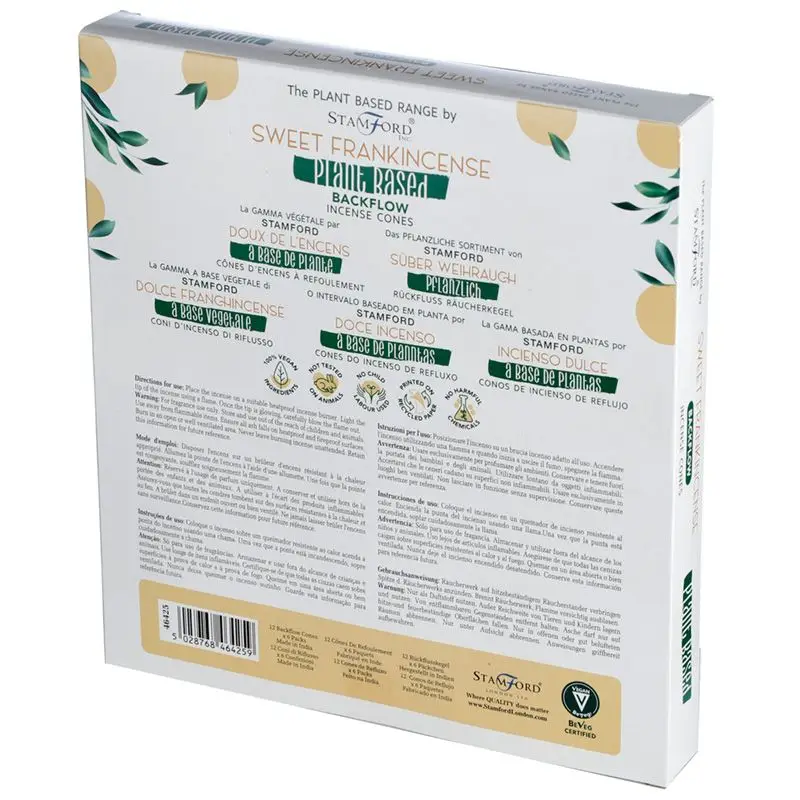 Stamford Premium Växtbaserade Backflow Rökelsekoner Sweet Frankincense - produktbild 2