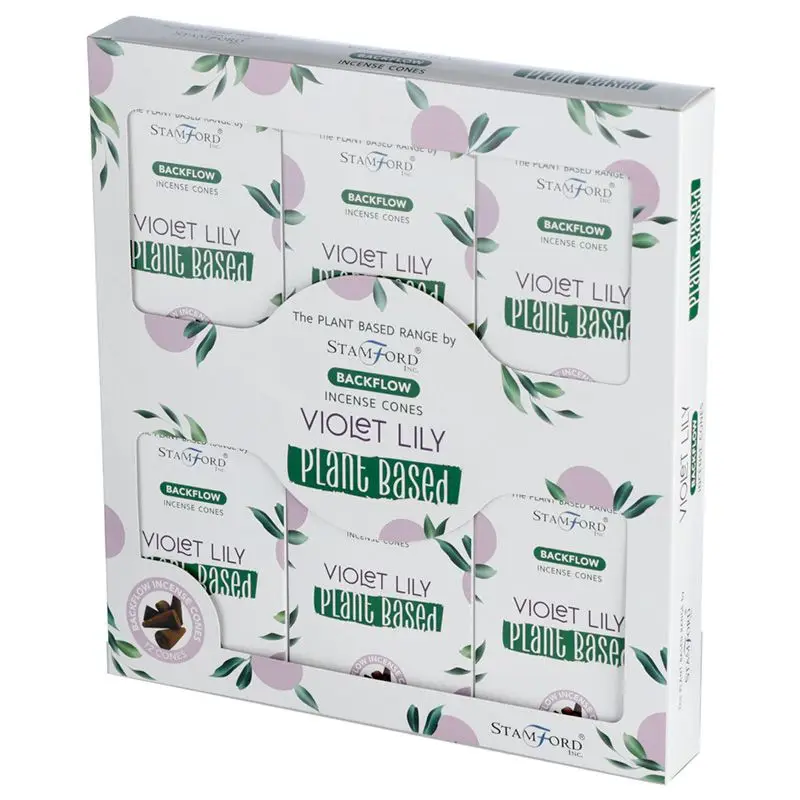 Stamford Premium Växtbaserade Backflow Rökelsekoner Violet Lily - produktbild 3