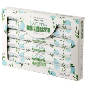 Förpackning med Stamford växtbaserade rökelsepinnar med Aloe Vera-doft