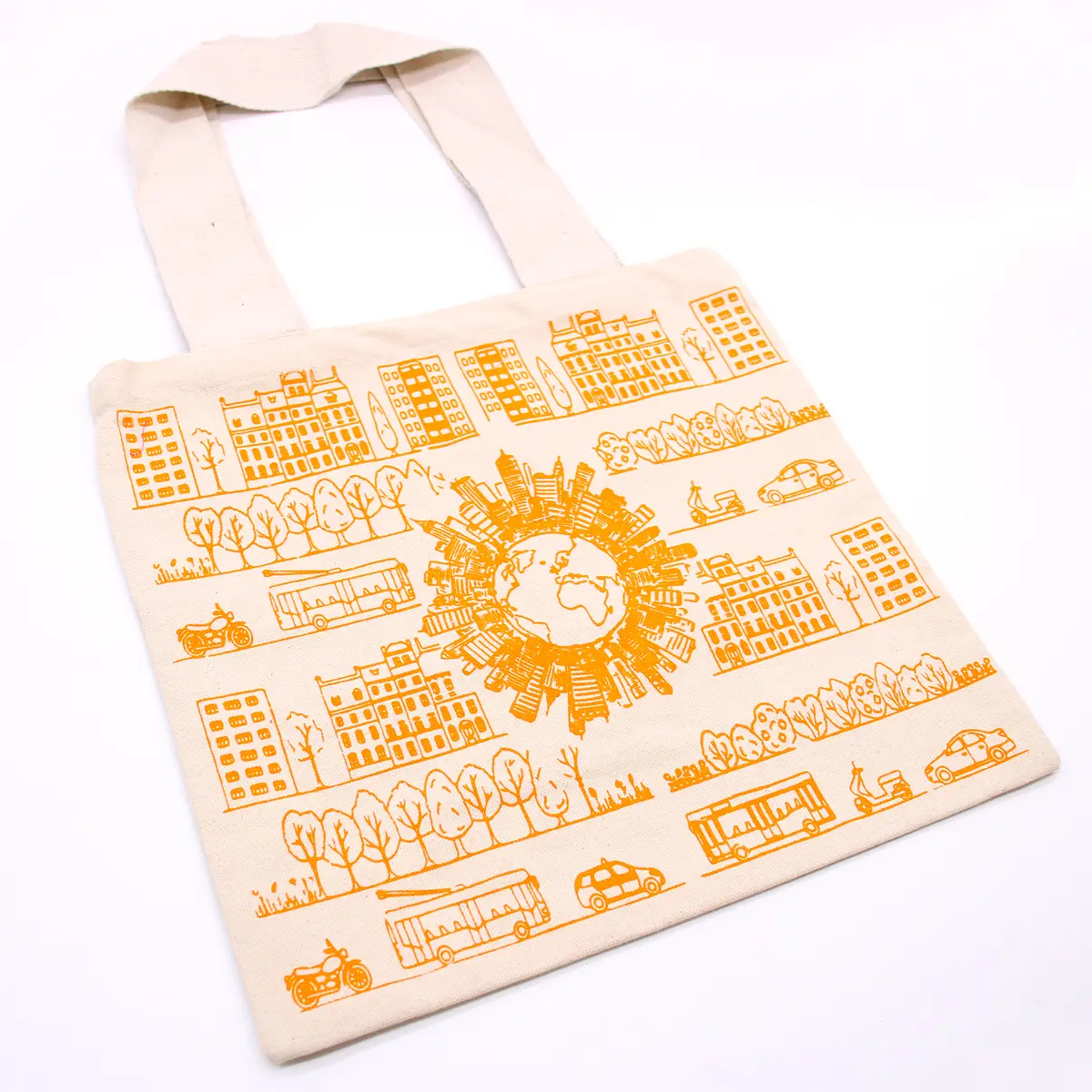 Stor bomullskasse City Life 38x42 cm 10 oz - produktbild 2