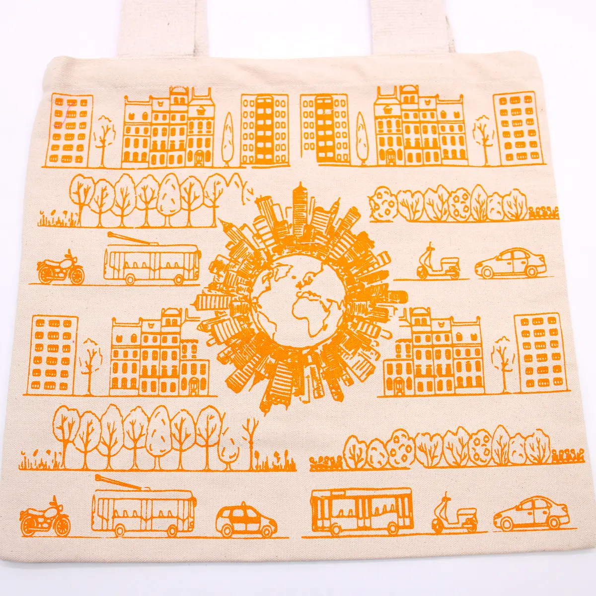 Stor bomullskasse City Life 38x42 cm 10 oz - produktbild 3