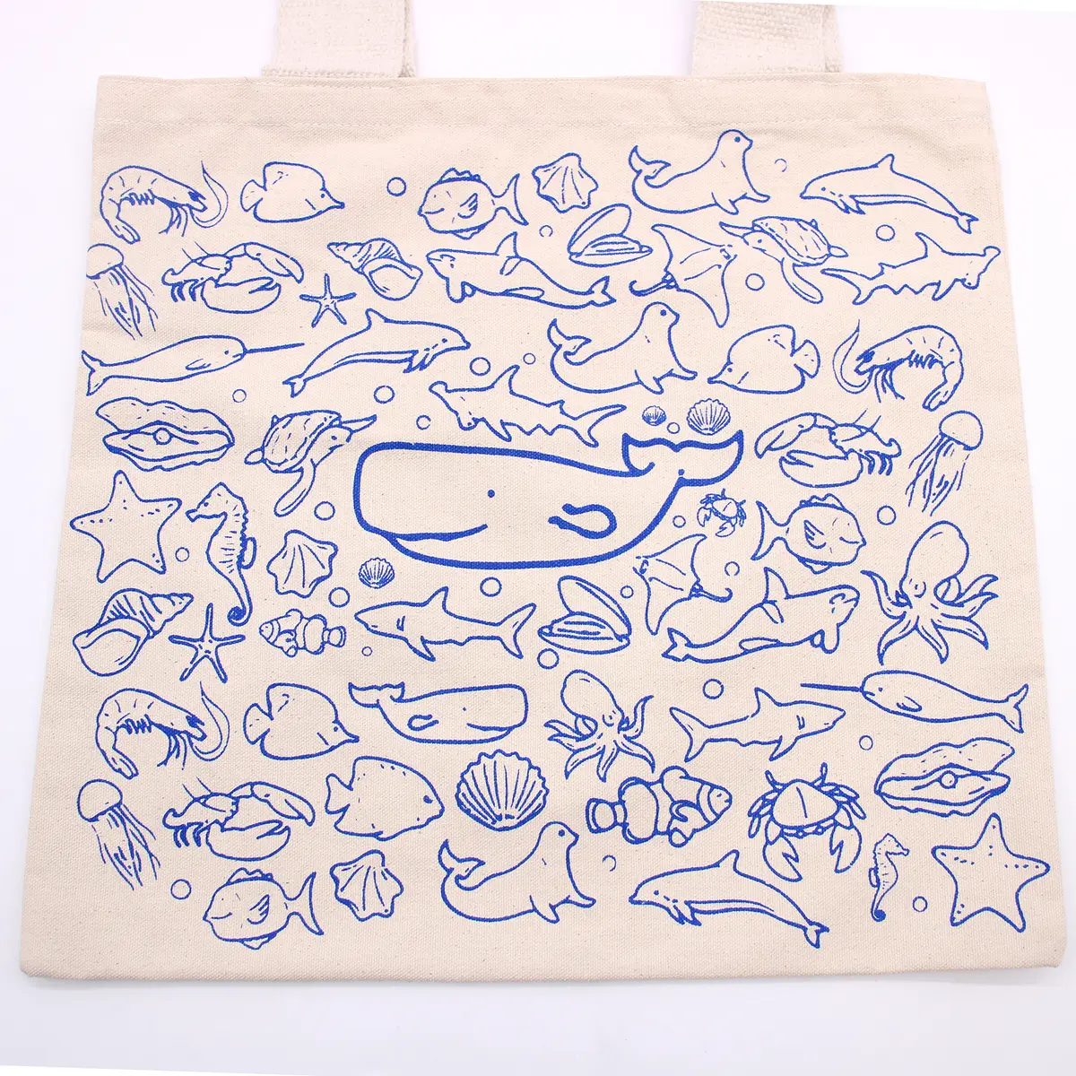 Stor bomullskasse med havsmotiv 38x42 cm 10oz - produktbild 7