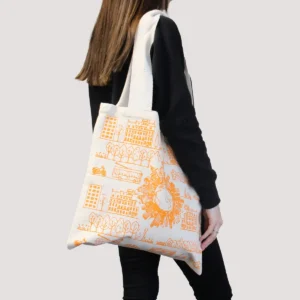 Stor bomullspåse med skogsmotiv 38x42 cm - produktbild 5