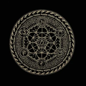 Stor bomullstote med Chakra Mandala i chokladstenstvätt - produktbild 3