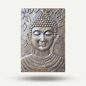 Stor Buddha-relief i järn med antik guldfinish 0,7x1 m - produktbild 2