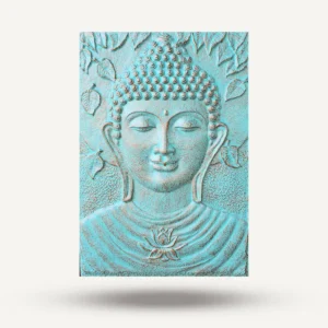 Stor buddha-relief i turkos järnram 0,7x1 m - produktbild 2