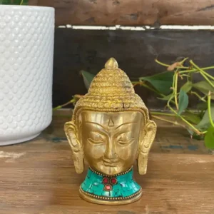 Stor Buddhafigur i mässing med huvud, 11,5 cm - produktbild 4