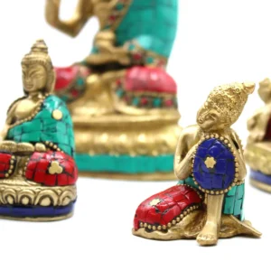 Stor Buddhafigur i mässing med huvud, 11,5 cm - produktbild 6