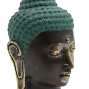Stor Buddhahuvud i antik mässing - produktbild 3