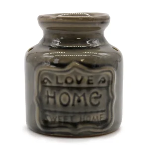 Stor keramisk doftoljevärmare i blå sten med texten Love Home Sweet Home