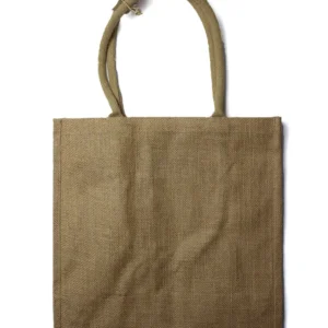 Stor juteshoppingväska i naturfärgat jute med handtag