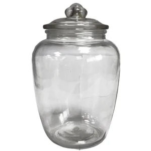 Stor klassisk glasburk med lock i klart glas