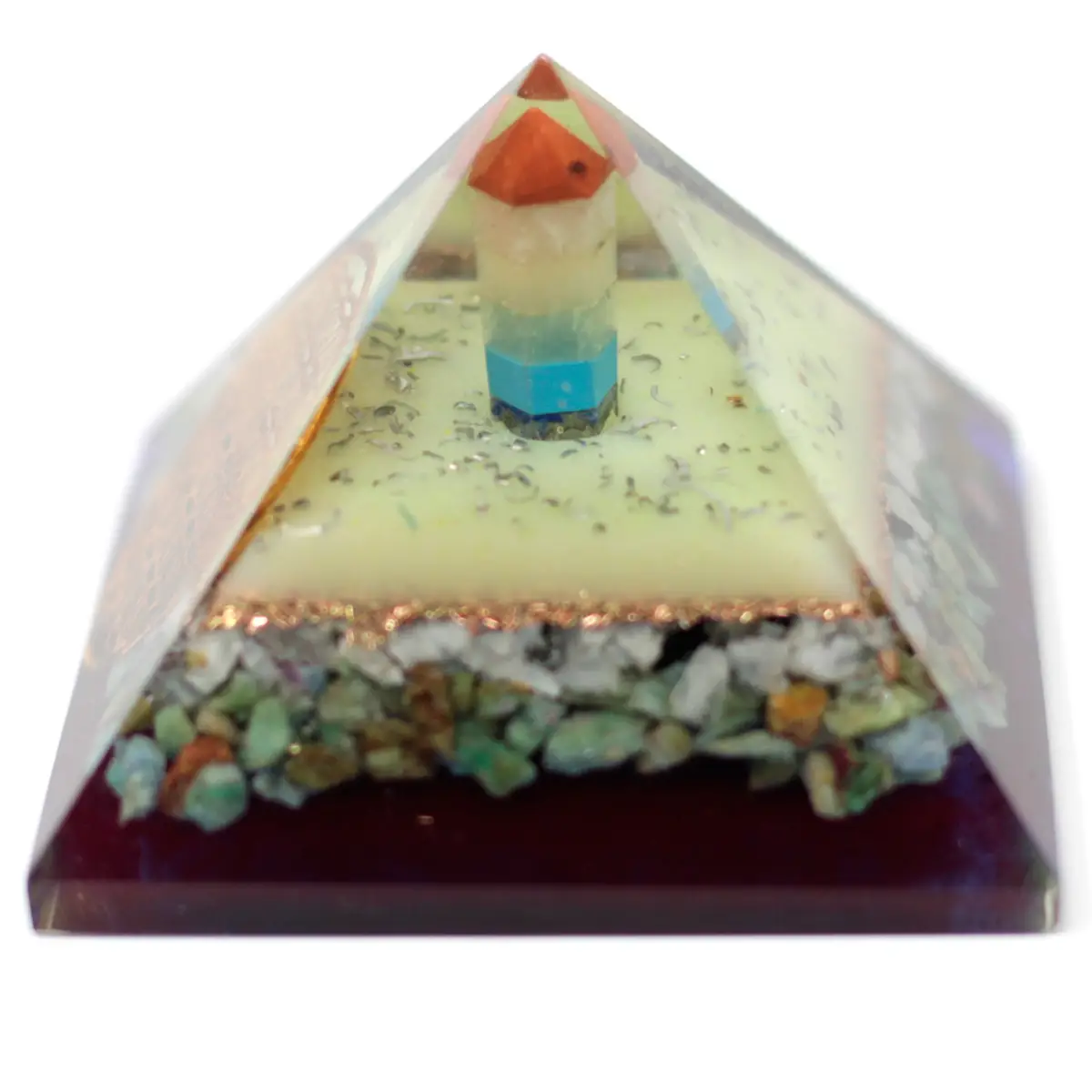 Stor orgonitpyramid 70 mm med livets blomma-symbol - produktbild 2
