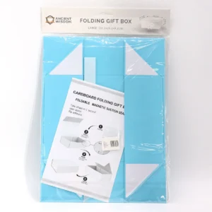 Stor platt presentask med band i babyblått 28,2x20,2x9,2 cm - produktbild 2