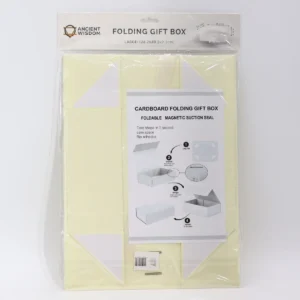 Stor platt presentask med band i elfenbensvit (28,2x20,2x9,2 cm) - produktbild 2